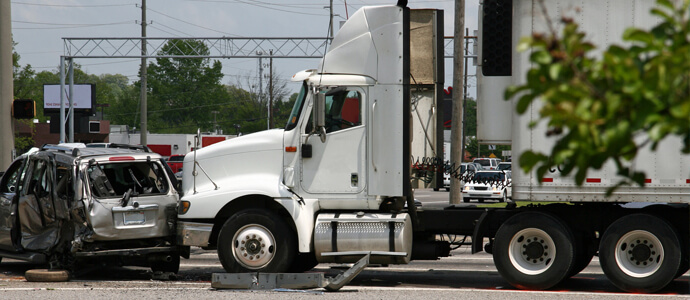 Crash with big rig and mini van