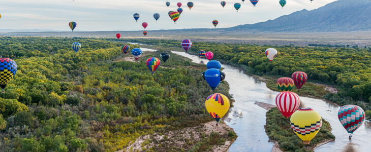Hot air balloons over Albuquerque NM